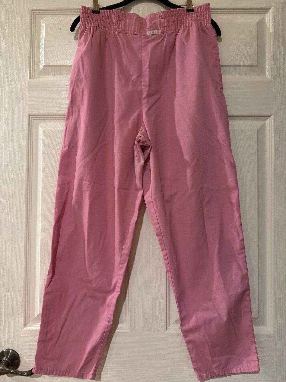 Cherokee Pink Elastic Waist Medical Scrub Pants M 85% Polyester 15% Cotton
